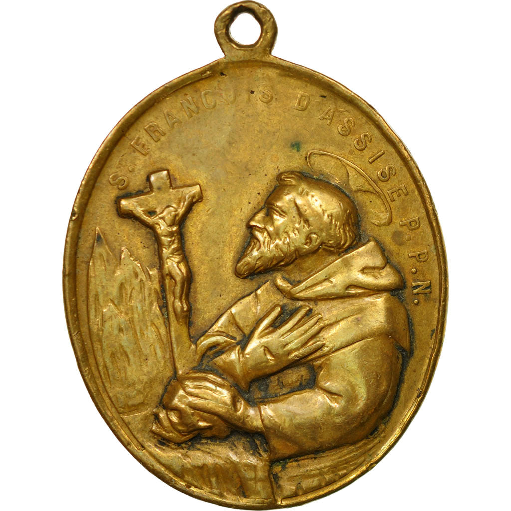 France, Medal, Saint François d'Assise, AU(50-53), Bronze