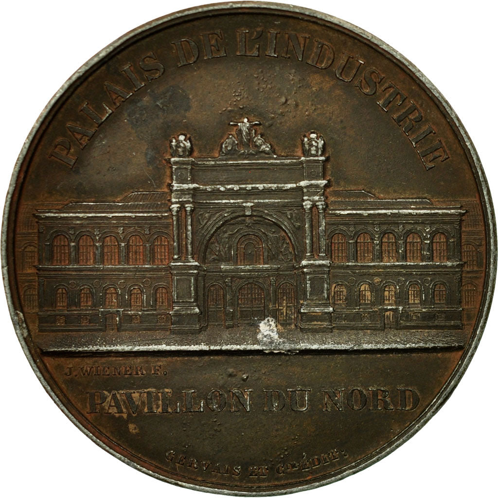 France, Médaille, Napoléon III et Eugénie, Palais de l'Industrie, Caqué