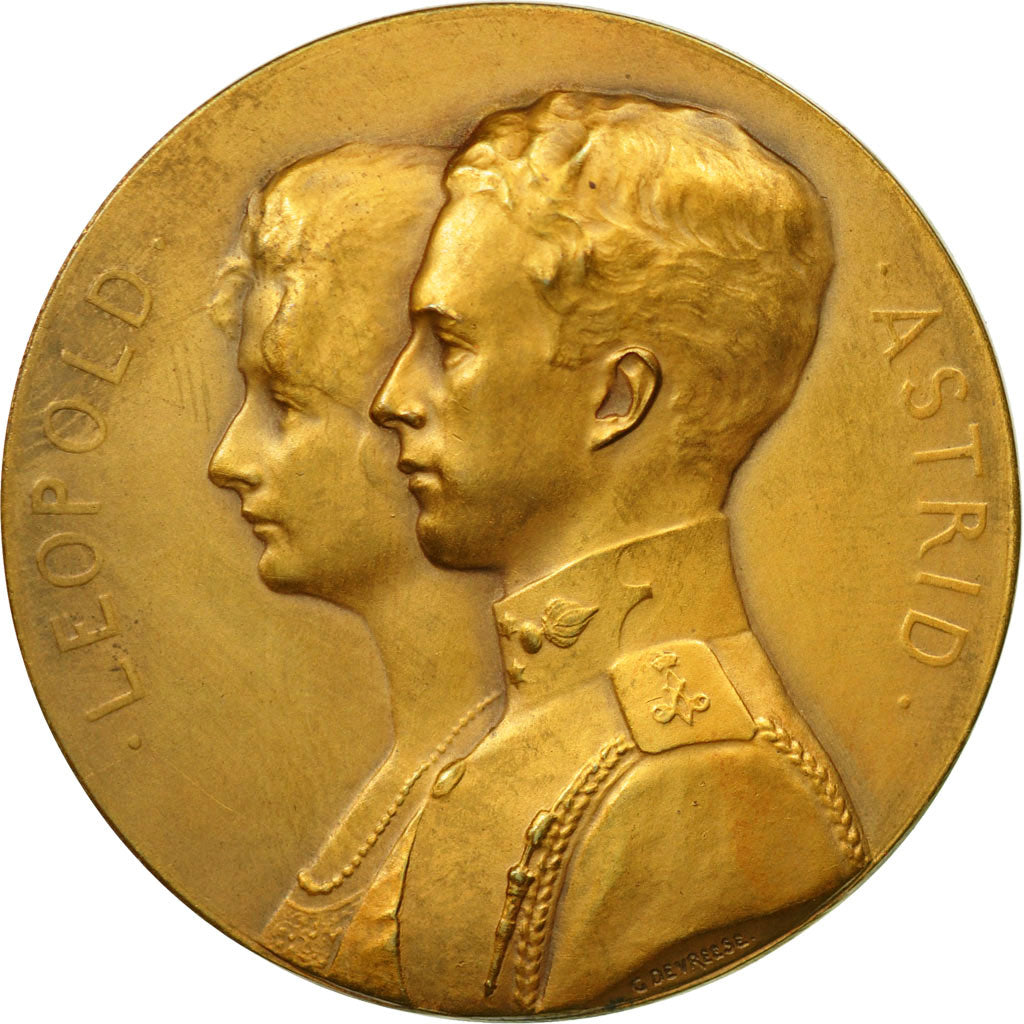 Belgium, Medal, Mariage du Prince Léopold et la Princesse Astrid, 1926