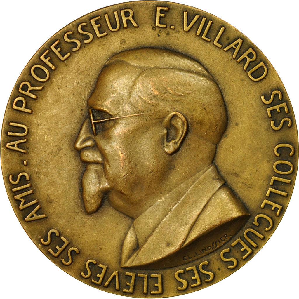France, Medal, Médecine, Professeur E.Villard, Linossier, AU(55-58), Bronze