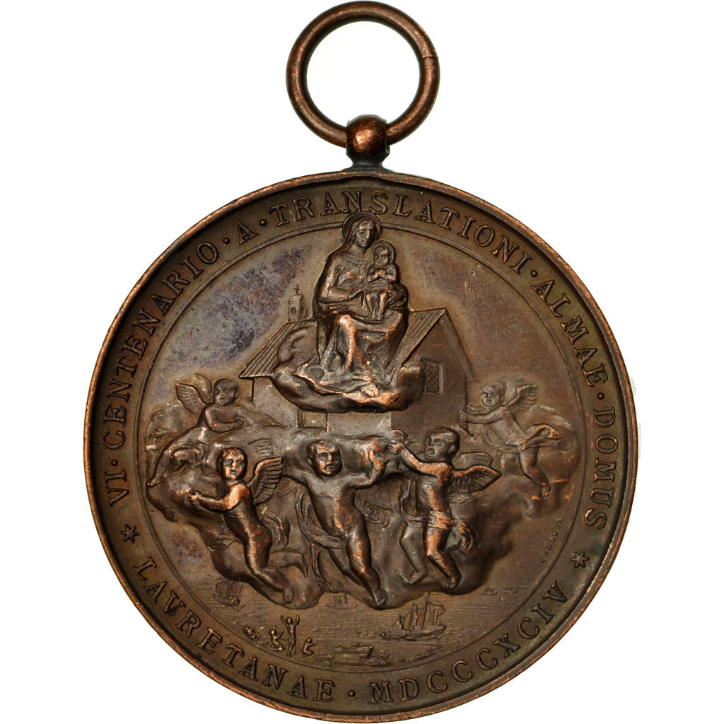 Italie, Médaille, Virgo Lauretana, 1894, Johnson, SUP, Cuivre