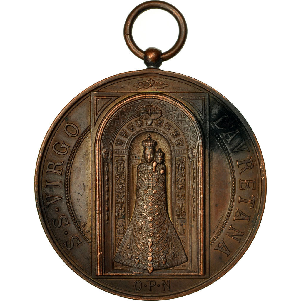 Italie, Médaille, Virgo Lauretana, 1894, Johnson, SUP, Cuivre