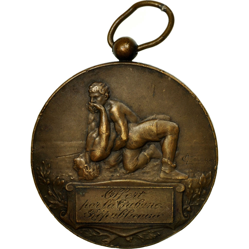 France, Medal, Sport, Lutte, Offert par la Tribune Républicaine, Coudray