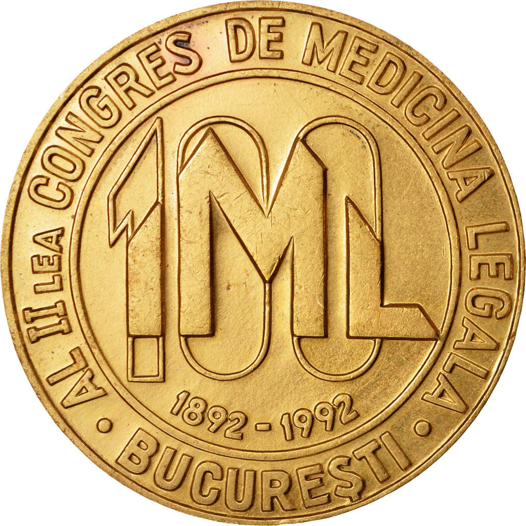 Romania, Medal, Congrès Universitaire de Médecine, Bucarest, 1992, AU(55-58)