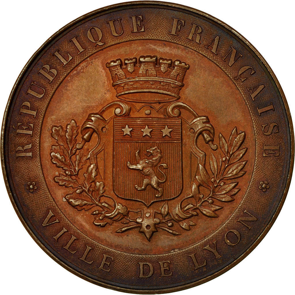 France, Médaille, Ecole Municipale de Tissage de Lyon, 1902, SUP, Bronze