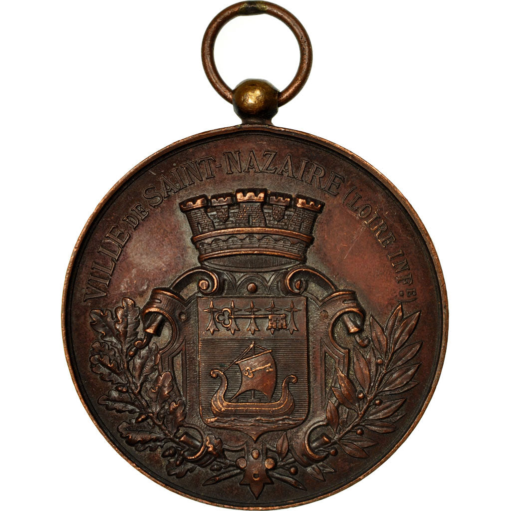 France, Medal, Société de Tir La Nazairienne, Ville de Saint-Nazaire, 1886