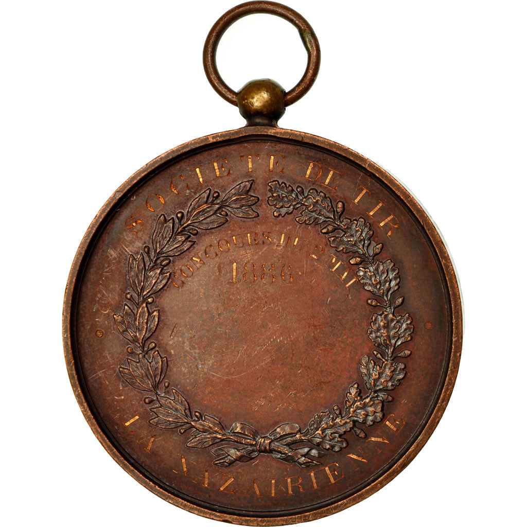France, Medal, Société de Tir La Nazairienne, Ville de Saint-Nazaire, 1886