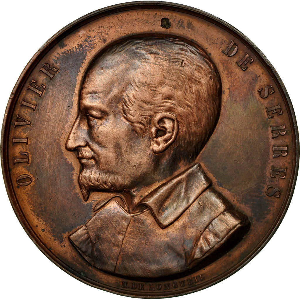 France, Médaille, Comice Agricole de Soissons, Olivier de Serres, 1852, De