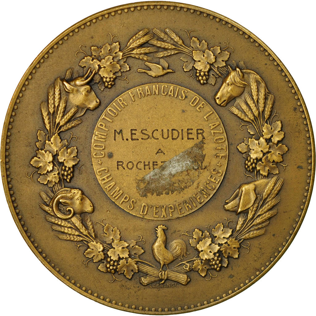 France, Medal, Agriculture, Comptoir Français de l'Azote, Lagrange, AU(55-58)
