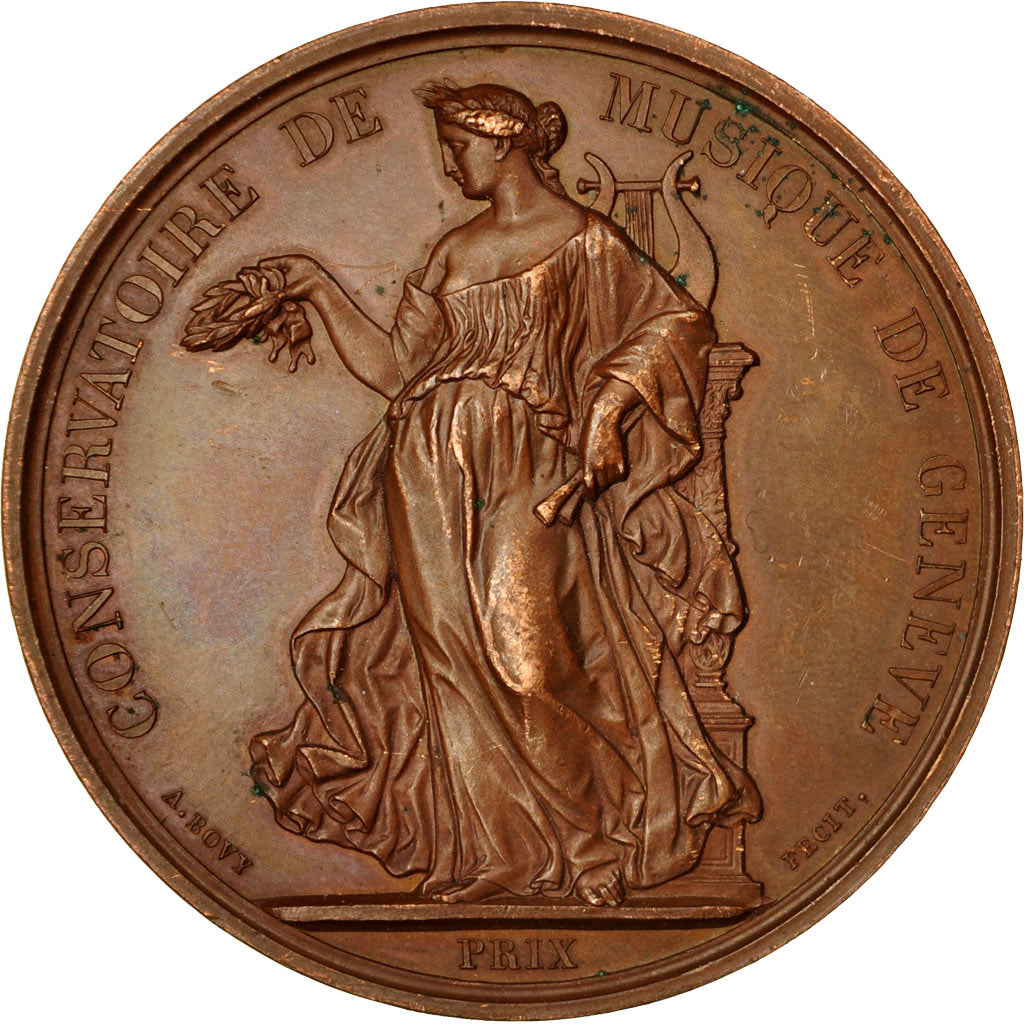 Suisse, Médaille, Conservatoire de Musique de genève, Bovy, SUP, Cuivre