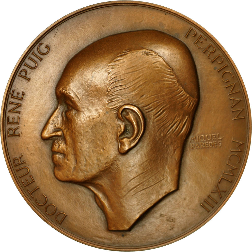 Frankrijk, Medaille, Médecine, Docteur René Puig, Perpignan, 1963, Paredes