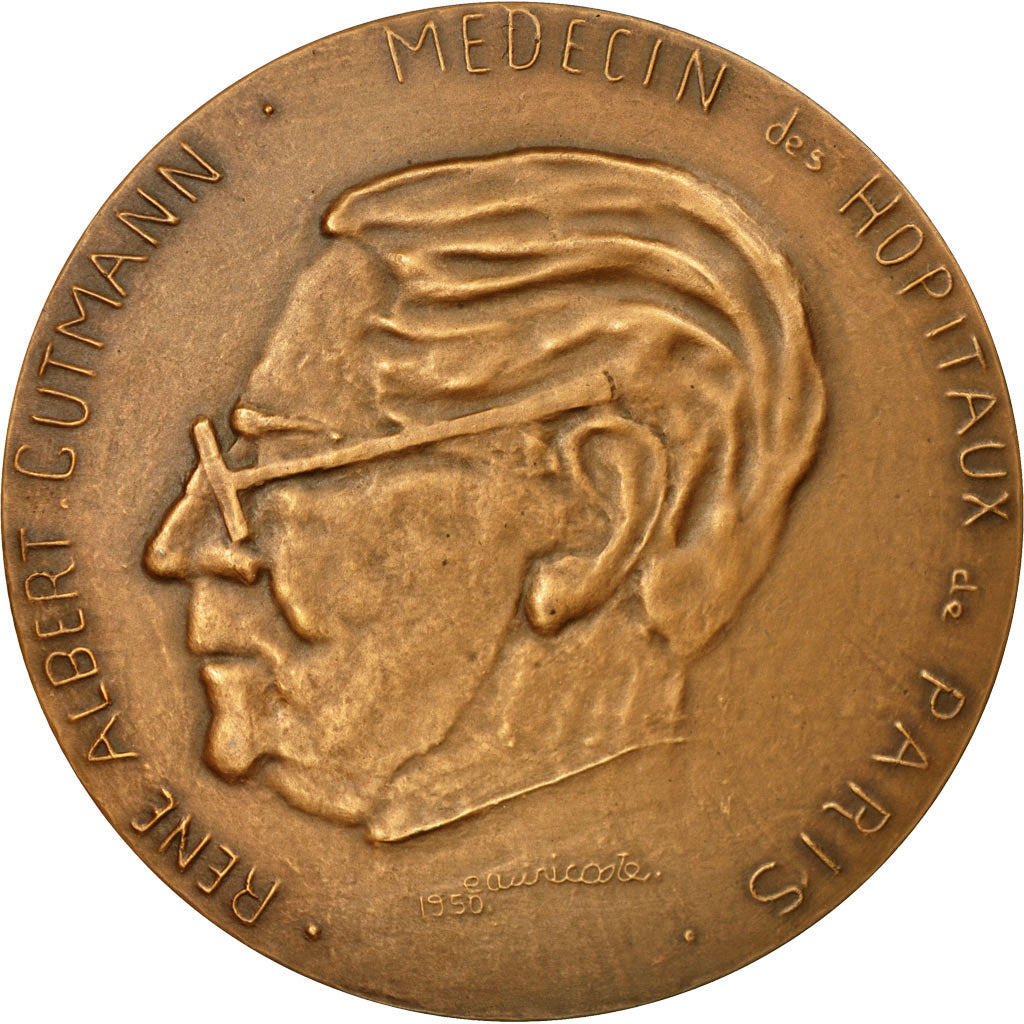 Francia, medalla, Médecine, Docteur René Albert Gutmann, Paris, 1950