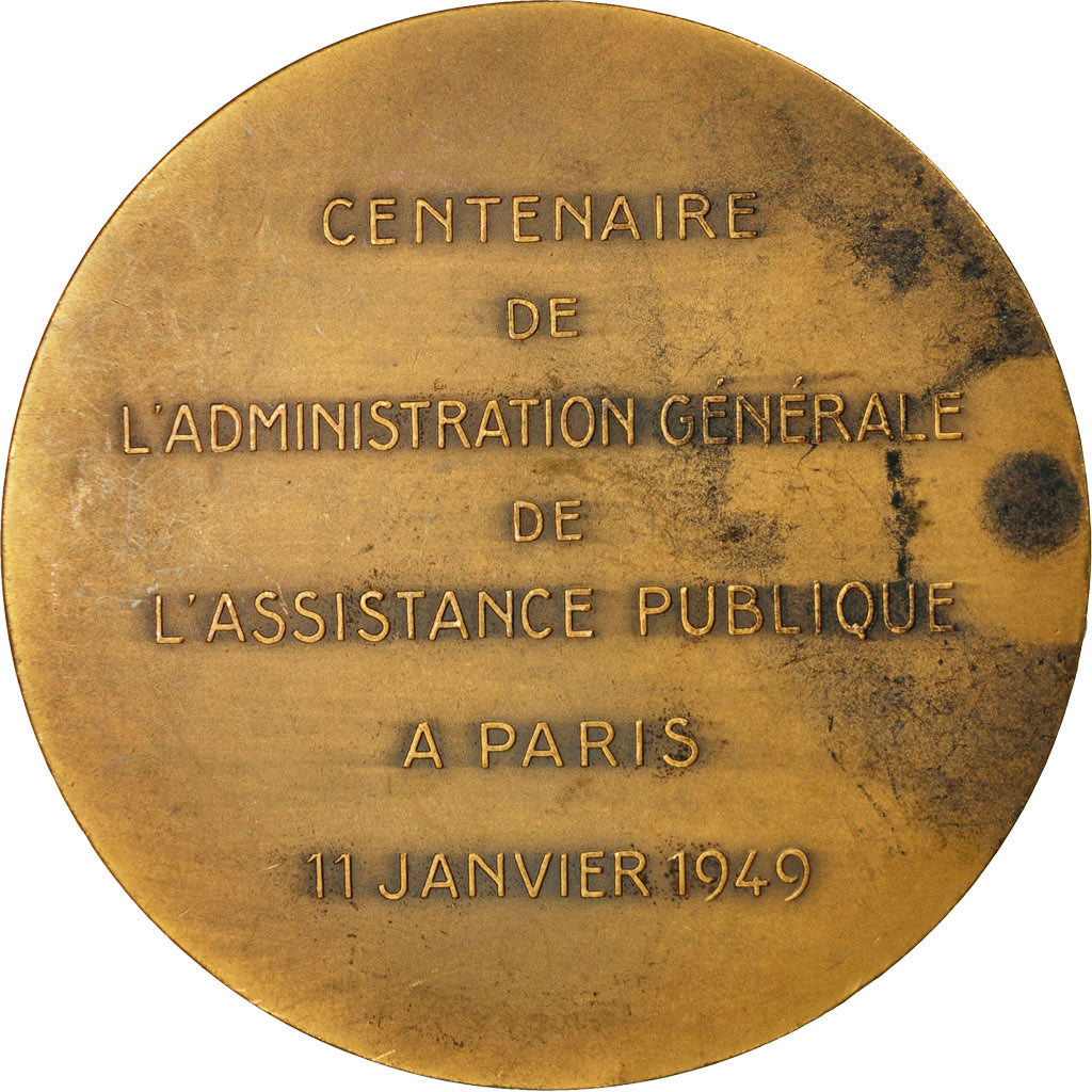 France, Medal, Centenaire de l'Assistance Publique à Paris, 1949, De Hérain
