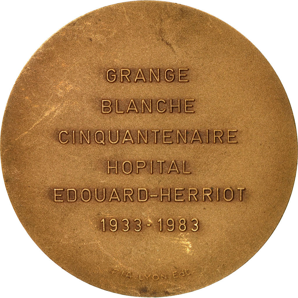 France, Medal, Médecine, Cinquantenaire Hôpital Edouard-Herriot, 1983