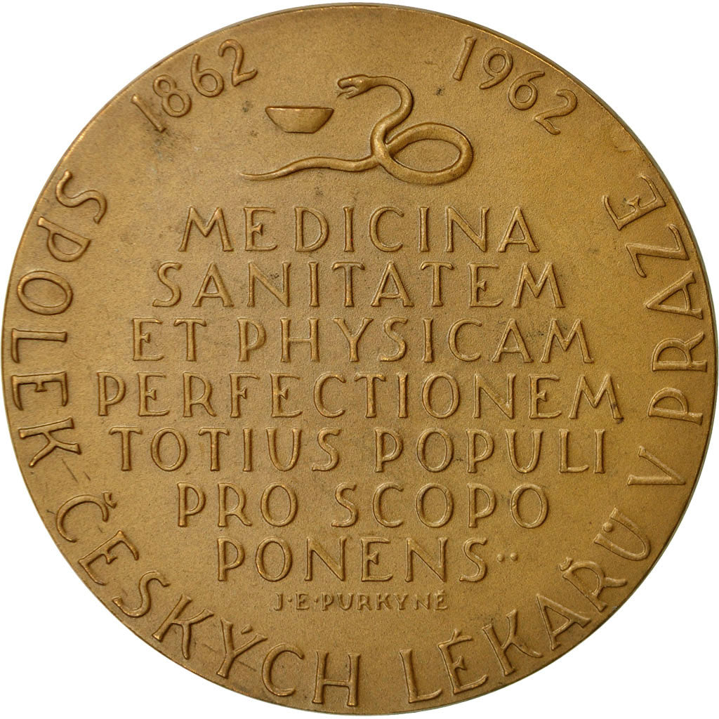Czechoslovakia, Medal, Médecine, Docteur Jan Ev. Purkyne, 1962, Kovanic
