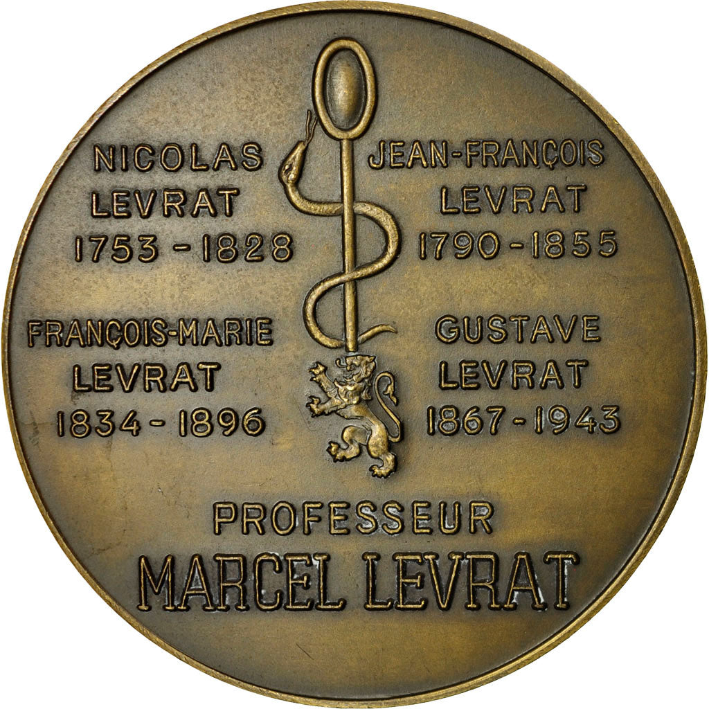 France, Medal, Médecine, Professeur Marcel Levrat, 1974, Penin, AU(55-58)