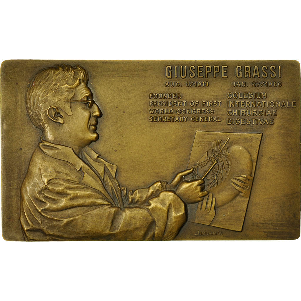 Portugal, Medal, Médecine, 6ème Congrès International de Lisbonne, Dr Grassi