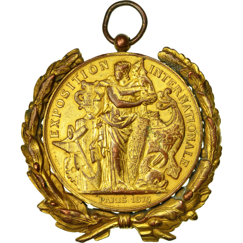 France, Médaille, Exposition Internationale de Paris, 1875, TB+, Gilt Bronze