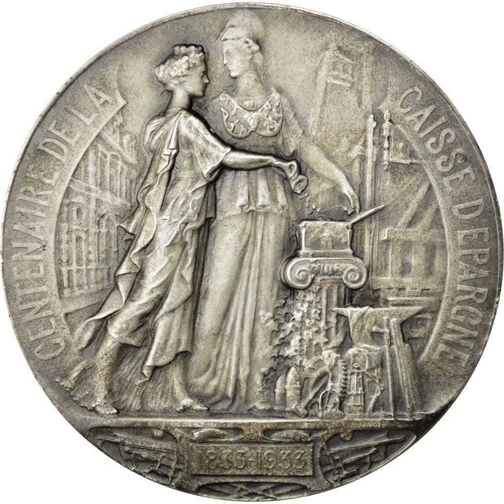 France, Médaille, Centenaire de la Caisse d'Epargne de Saint-Etienne, 1933