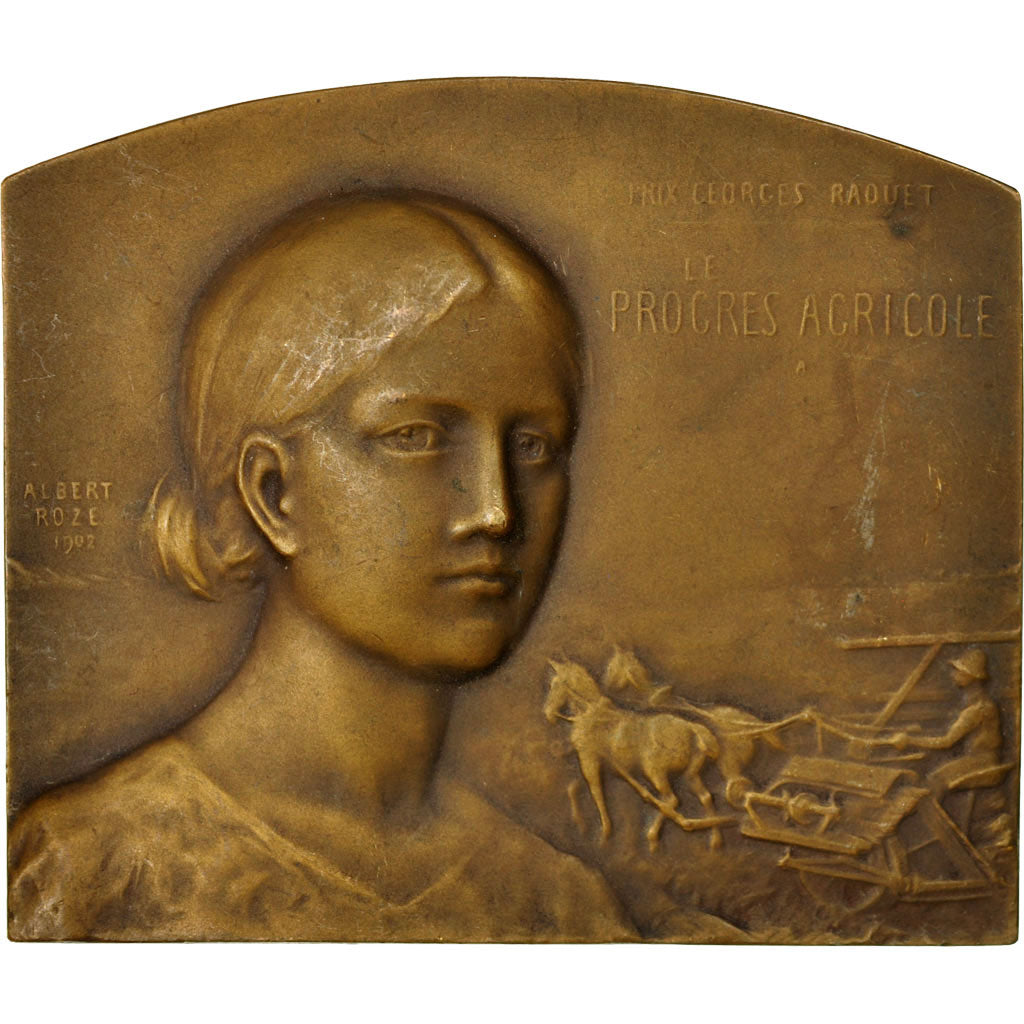 France, Medal, Prix Georges Raquet, Le Progrès Agricole, 1902, Rozé