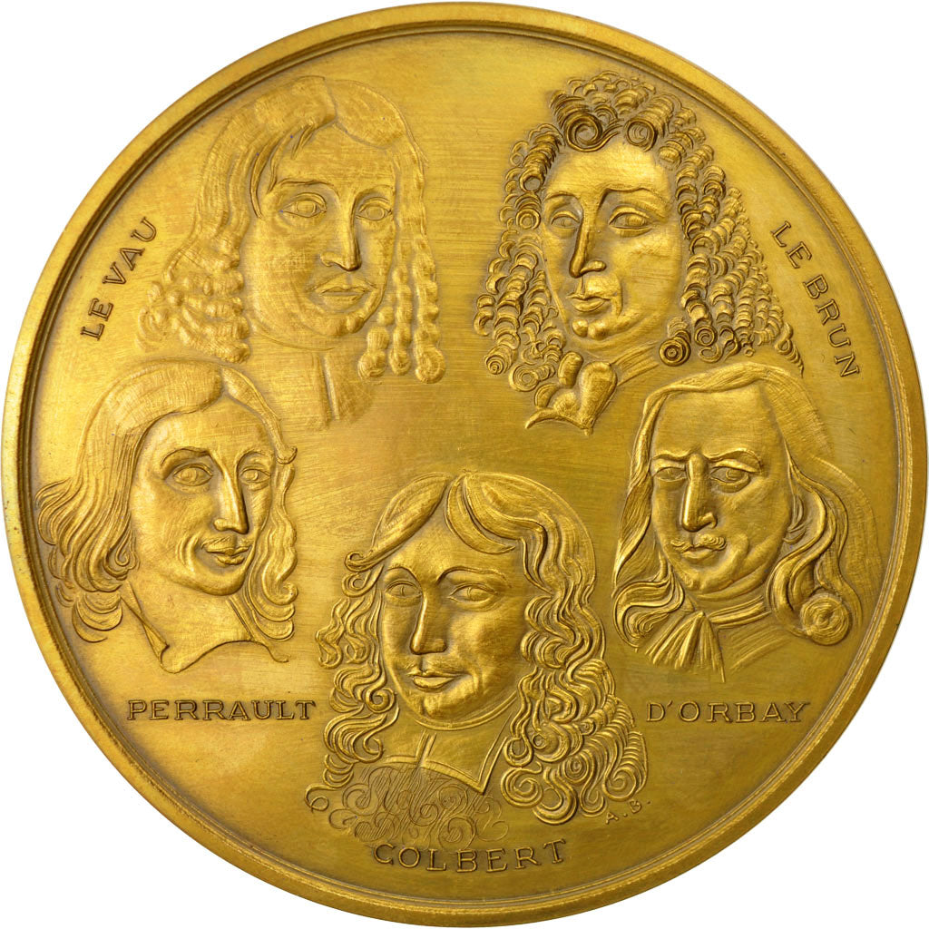 France, Médaille, Colbert, Leveau, Lebrun, Construction du Louvre, 1974, FDC