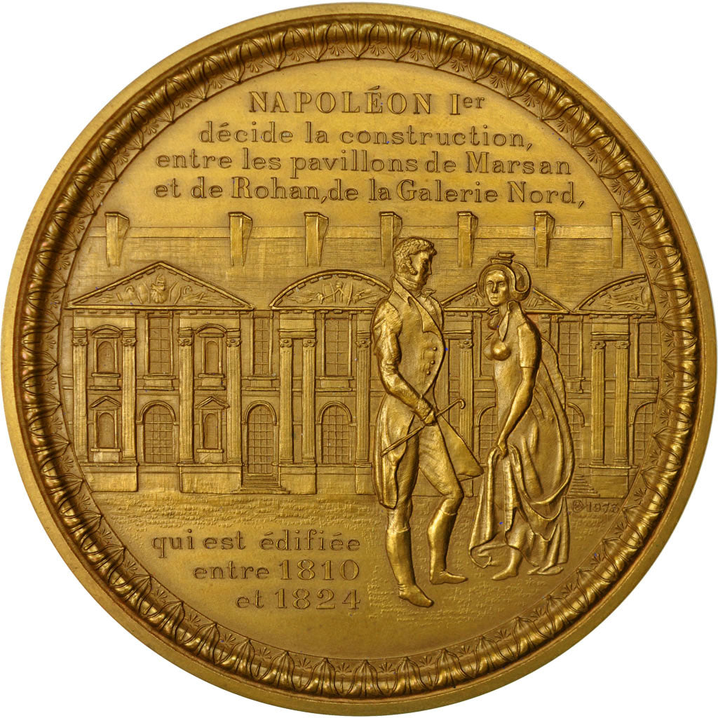 Frankrijk, Medaille, Napoléon Ier, Construction du Louvre, 1974, Levet, FDC