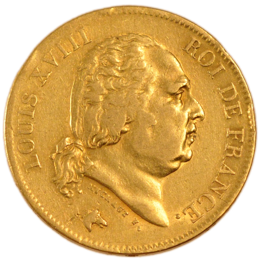 Francia, Louis XVIII, Louis XVIII, 40 Francs, 1818, Lille, BB, Oro, KM:713.6,...