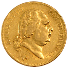 Francia, Louis XVIII, Louis XVIII, 40 Francs, 1818, Lille, BB, Oro, KM:713.6,...