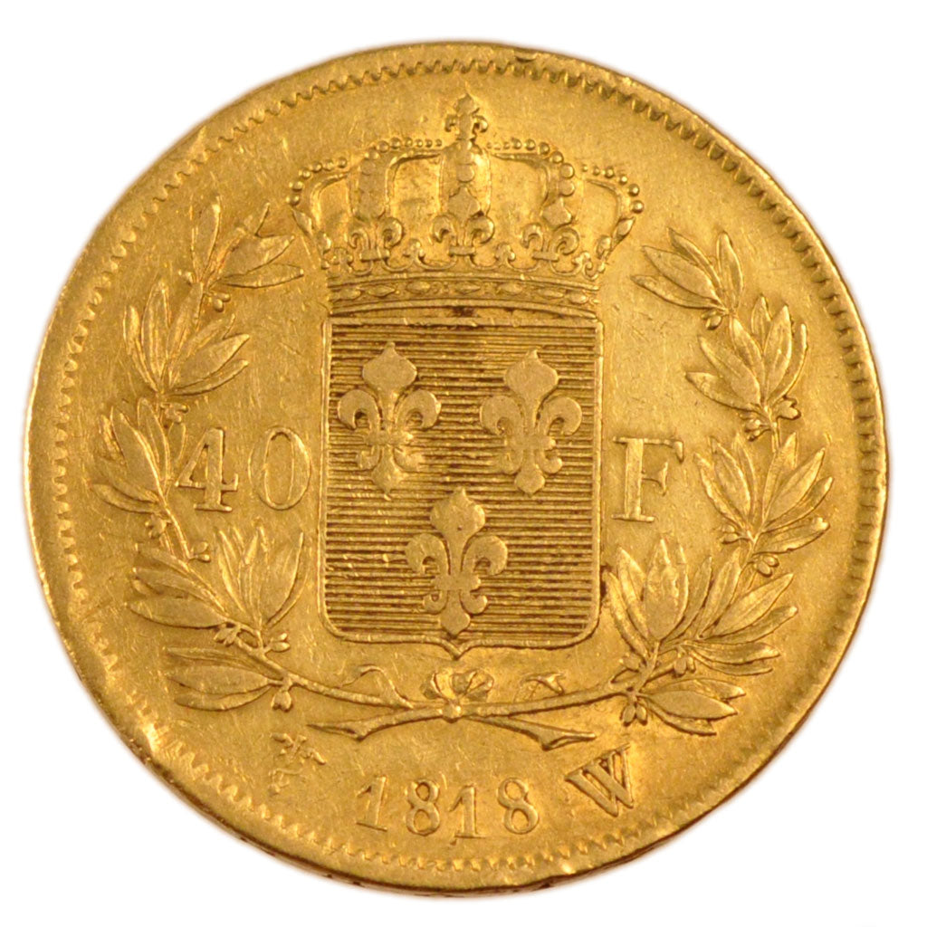 Francia, Louis XVIII, Louis XVIII, 40 Francs, 1818, Lille, BB, Oro, KM:713.6,...