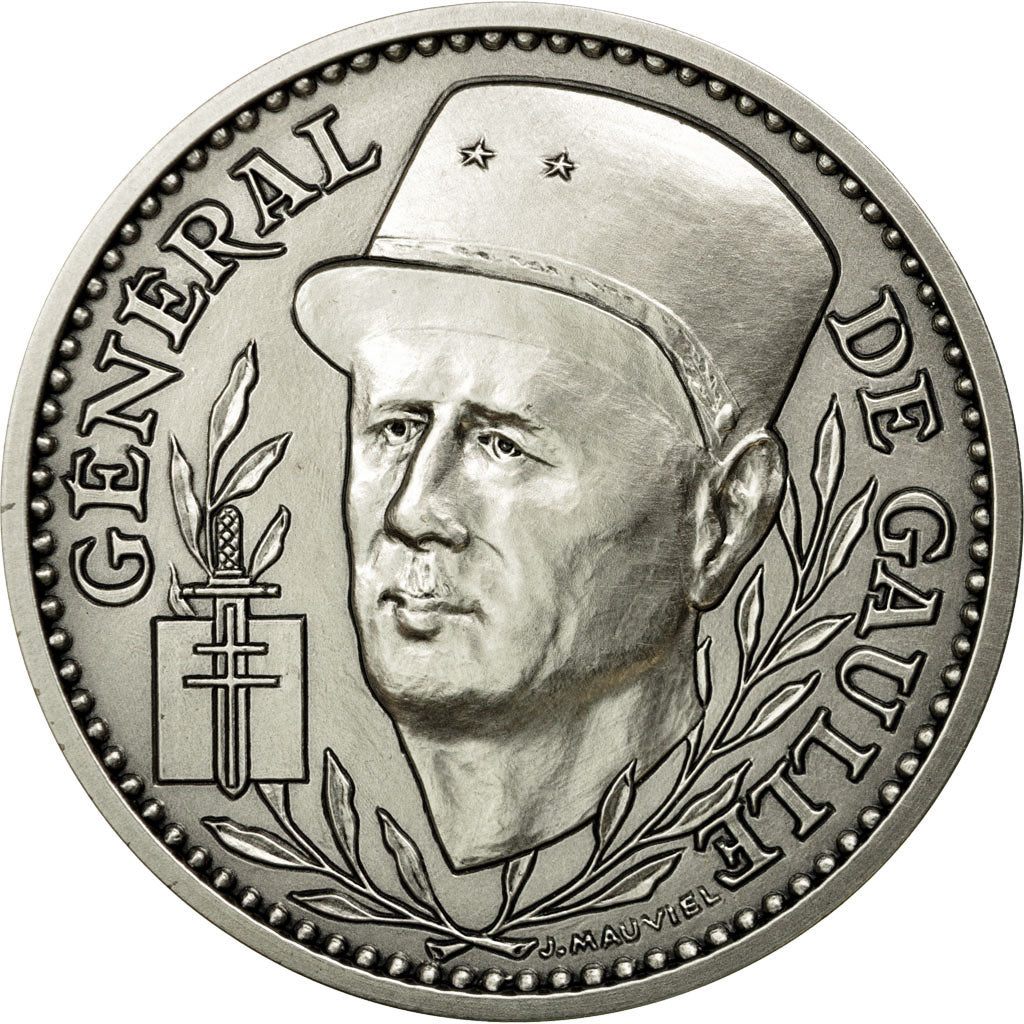 France, Medal, Seconde Guerre Mondiale, Général de Gaulle, Mauviel, MS(65-70)
