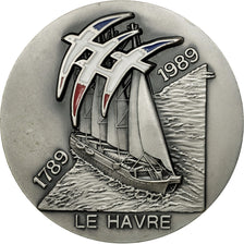France, Medal, Bicentenaire de la Révolution, Le Havre, 1989, MS(63), Silvered