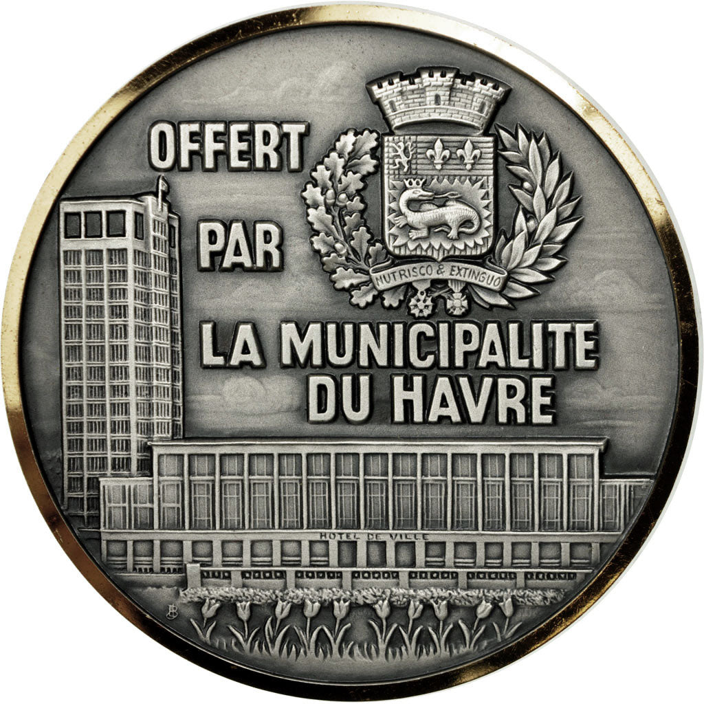 France, Medal, Bicentenaire de la Révolution, Le Havre, 1989, MS(63), Silvered