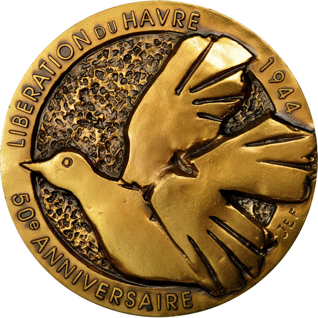 France, Medal, 50ème Anniversaire de la Libération du Havre, 1994, Jef