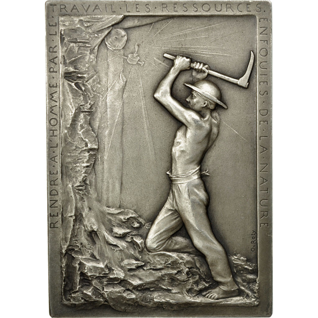France, Medal, Les Mines de Lens, 1913, Roty, MS(63), Silvered bronze