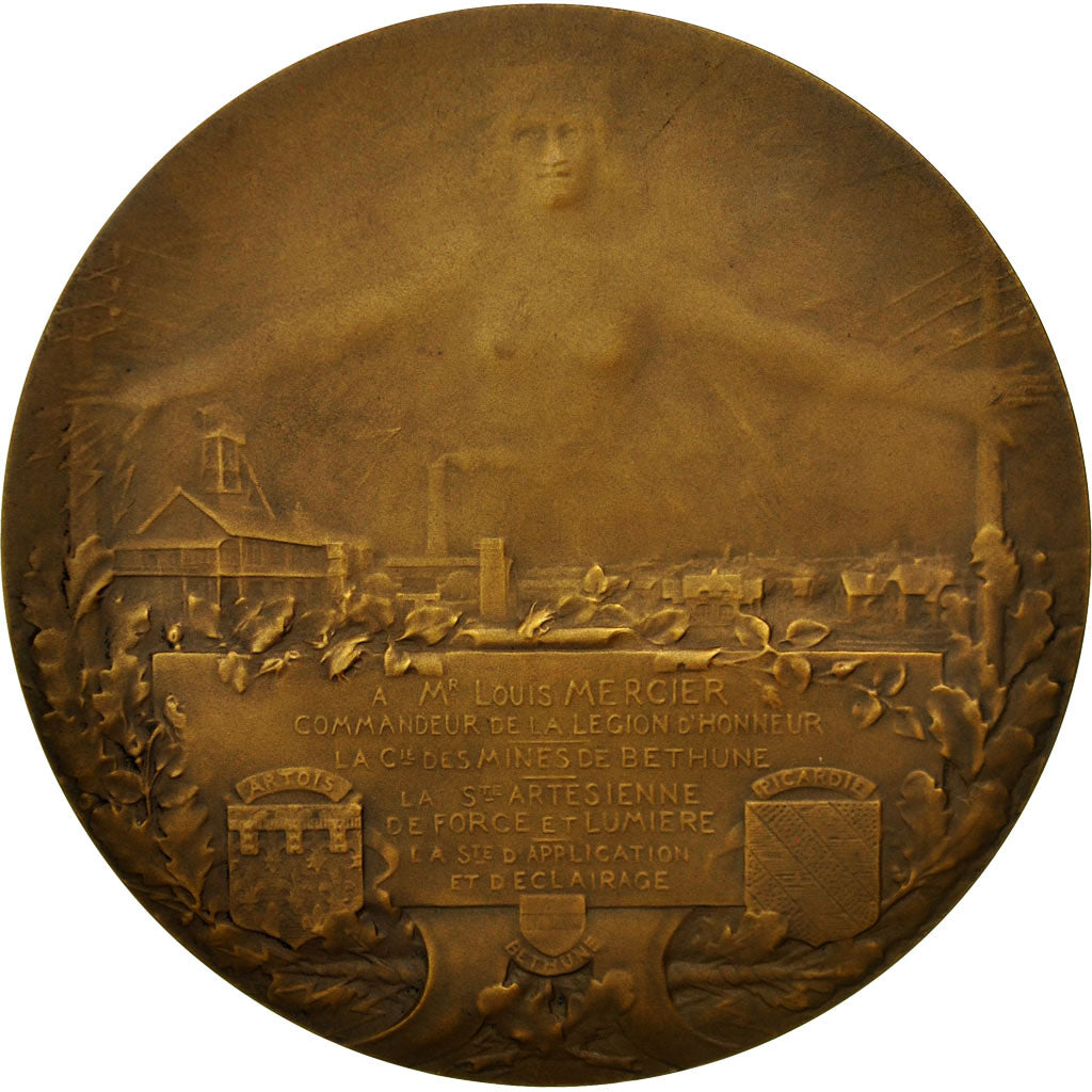 Francia, medalla, Compagnie des Mines de Béthune, Louis Mercier, 1922