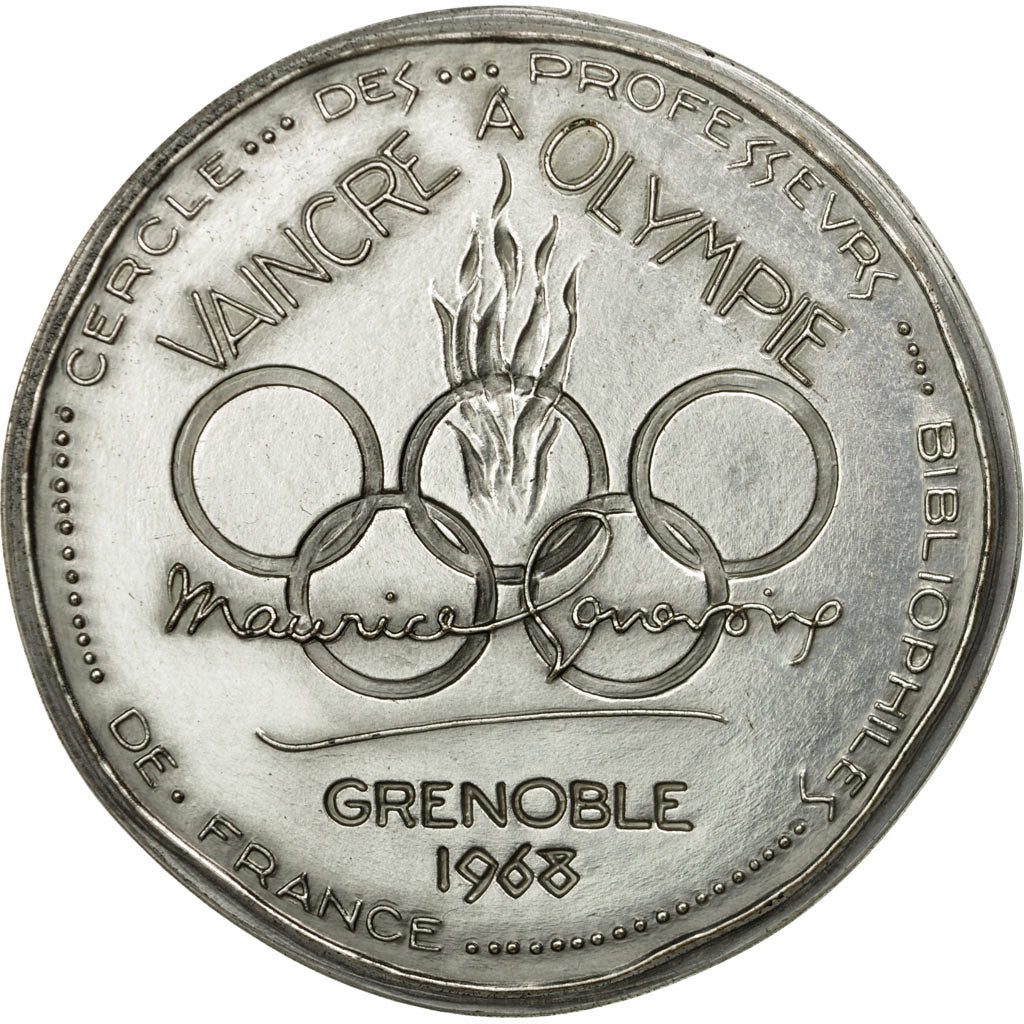 Frankrijk, Medaille, Jeux Olympiques Grenoble, 1968, Coeffin, UNC-, Silvered