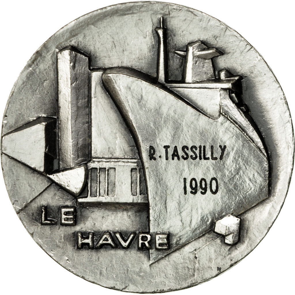 France, Medal, Comité des Fêtes, Le Havre, 1990, Lelandais, MS(64), Silvered