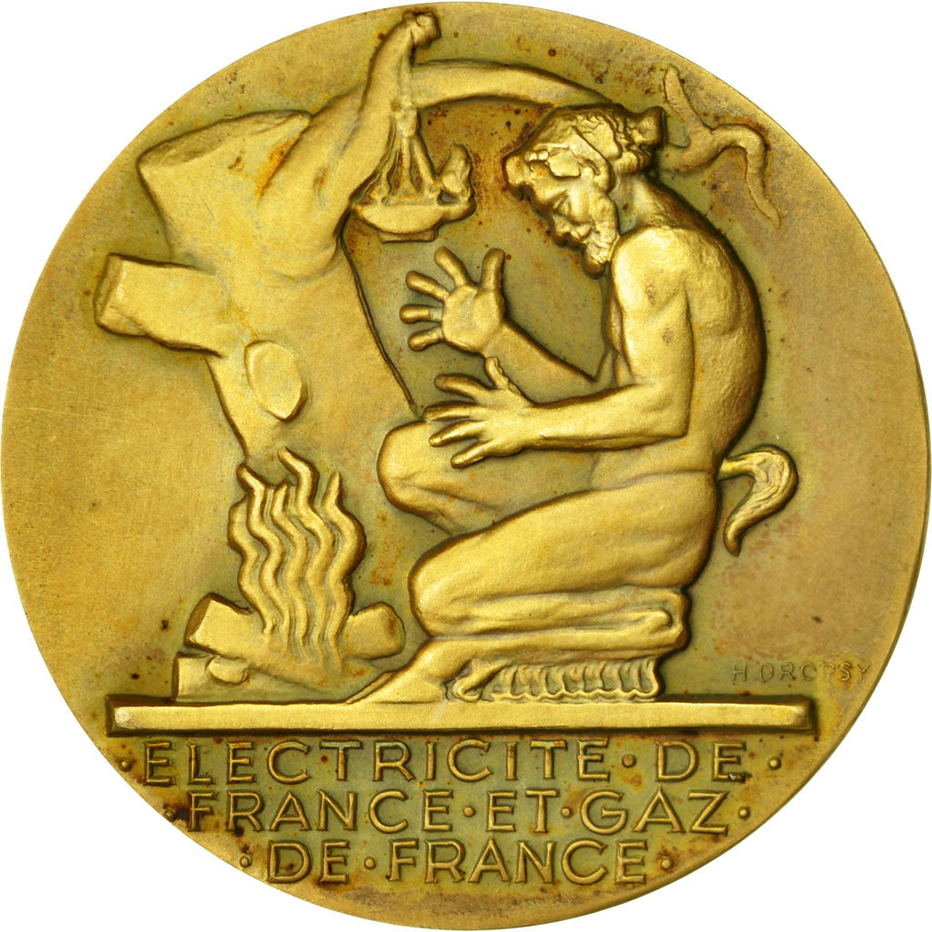 France, Medal, Électricité de France et gaz de France, Dropsy, MS(63), Gilt