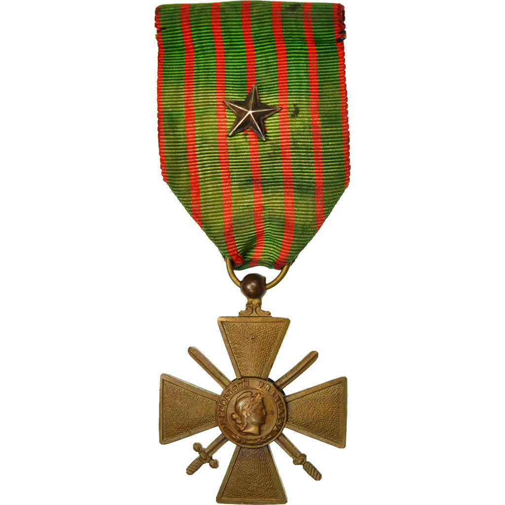 Frankrijk, Croix de Guerre, Une Etoile, Medaille, 1914-1917, Heel goede staat