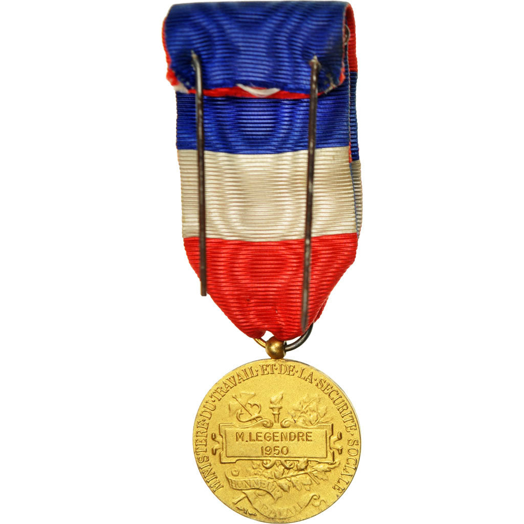 France, Médaille d'honneur du travail, Medal, 1950, Excellent Quality, Borrel