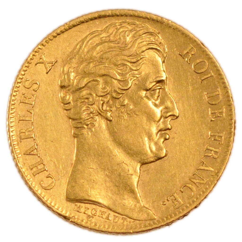 Charles X, 20 Francs or tranche striée
