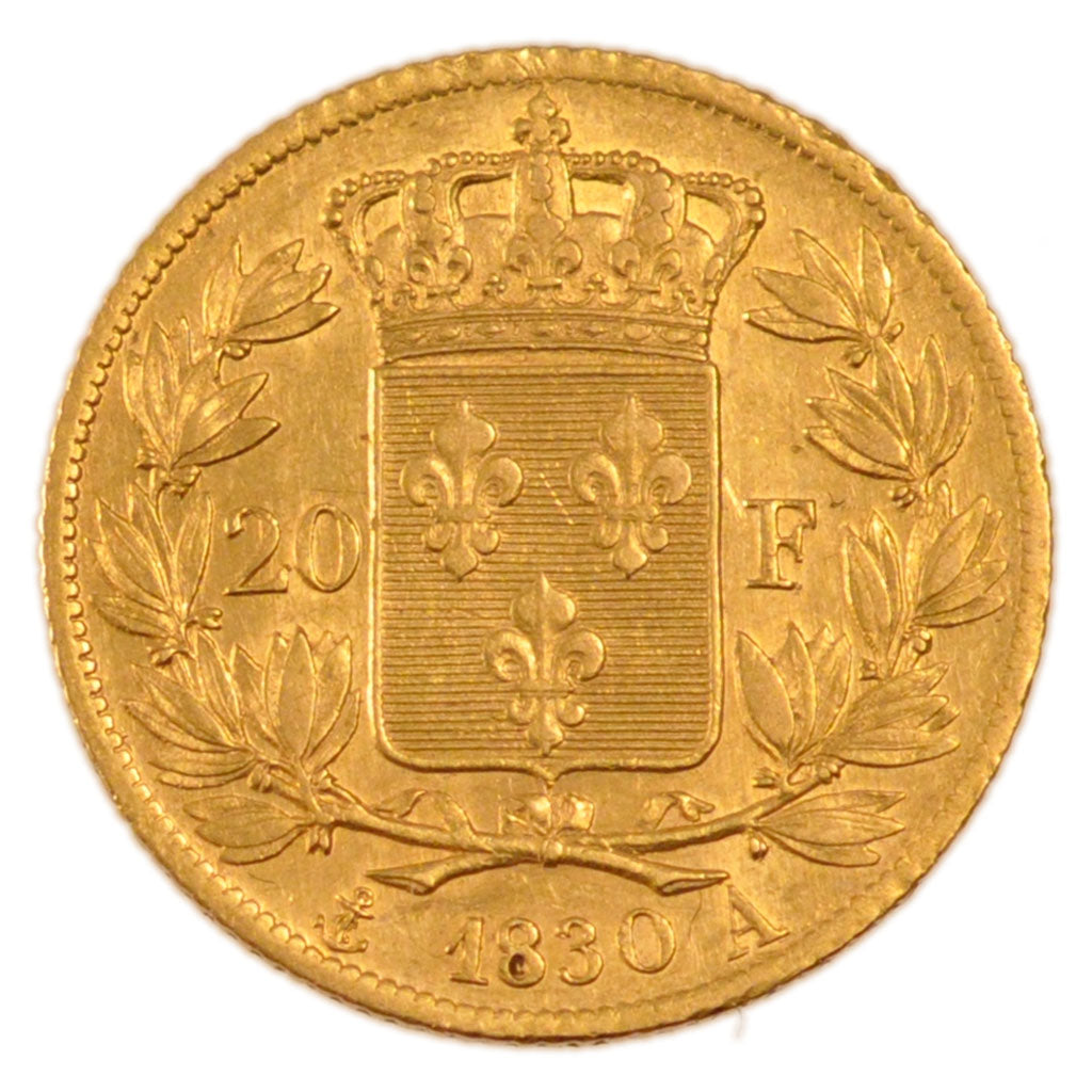 Charles X, 20 Francs or tranche striée