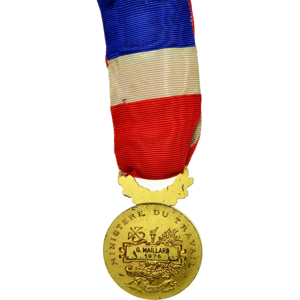 France, Médaille d'honneur du travail, Medal, 1976, Excellent Quality, Borrel