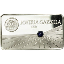 Chile, Medal, Lingotin, Joyeria Gazella, Lapis Lazuli, MS(64), Silver