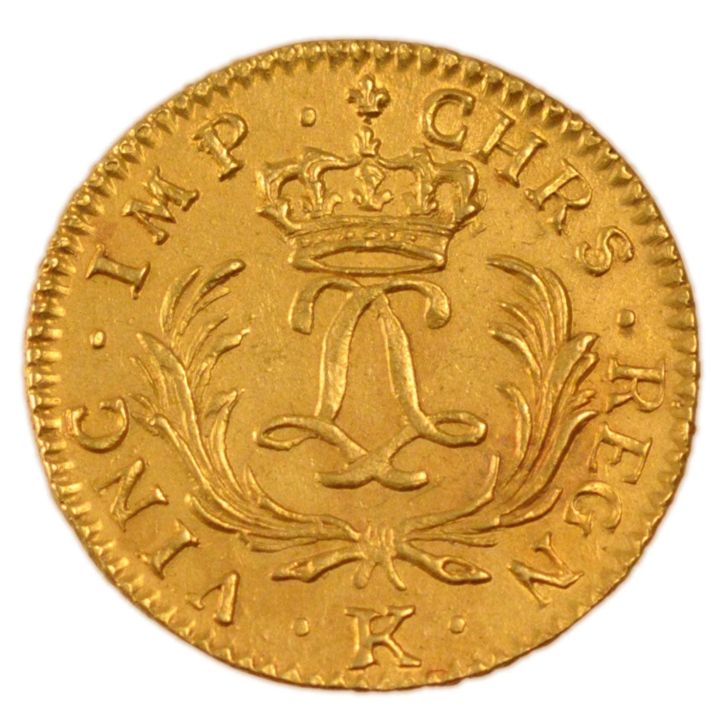 FRANCE, Louis d'or Mirliton, grandes palmes, Louis d'Or, 1725, Bordeaux,...