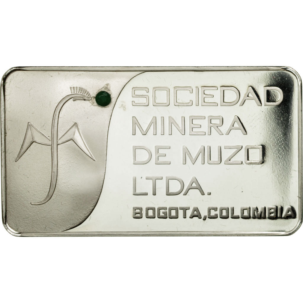 Colombia, Medal, Lingotin, Sociedad Minera De Muzo LTDA, Esmeralda, Bogota