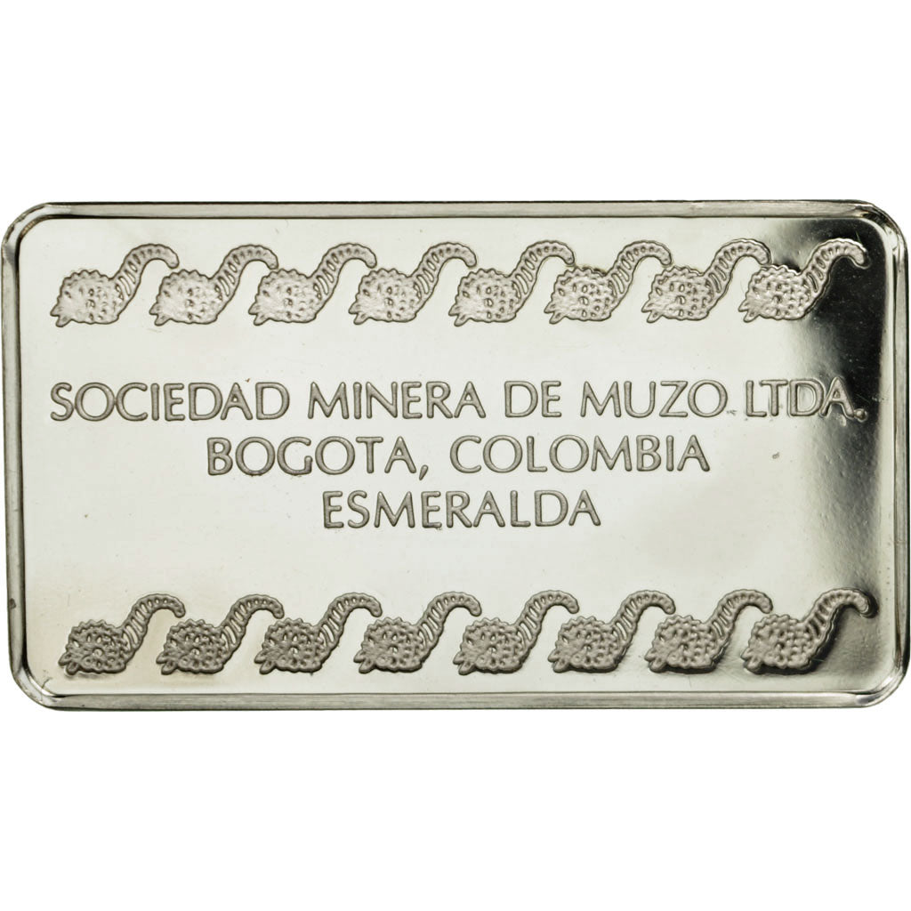 Colombia, Medal, Lingotin, Sociedad Minera De Muzo LTDA, Esmeralda, Bogota