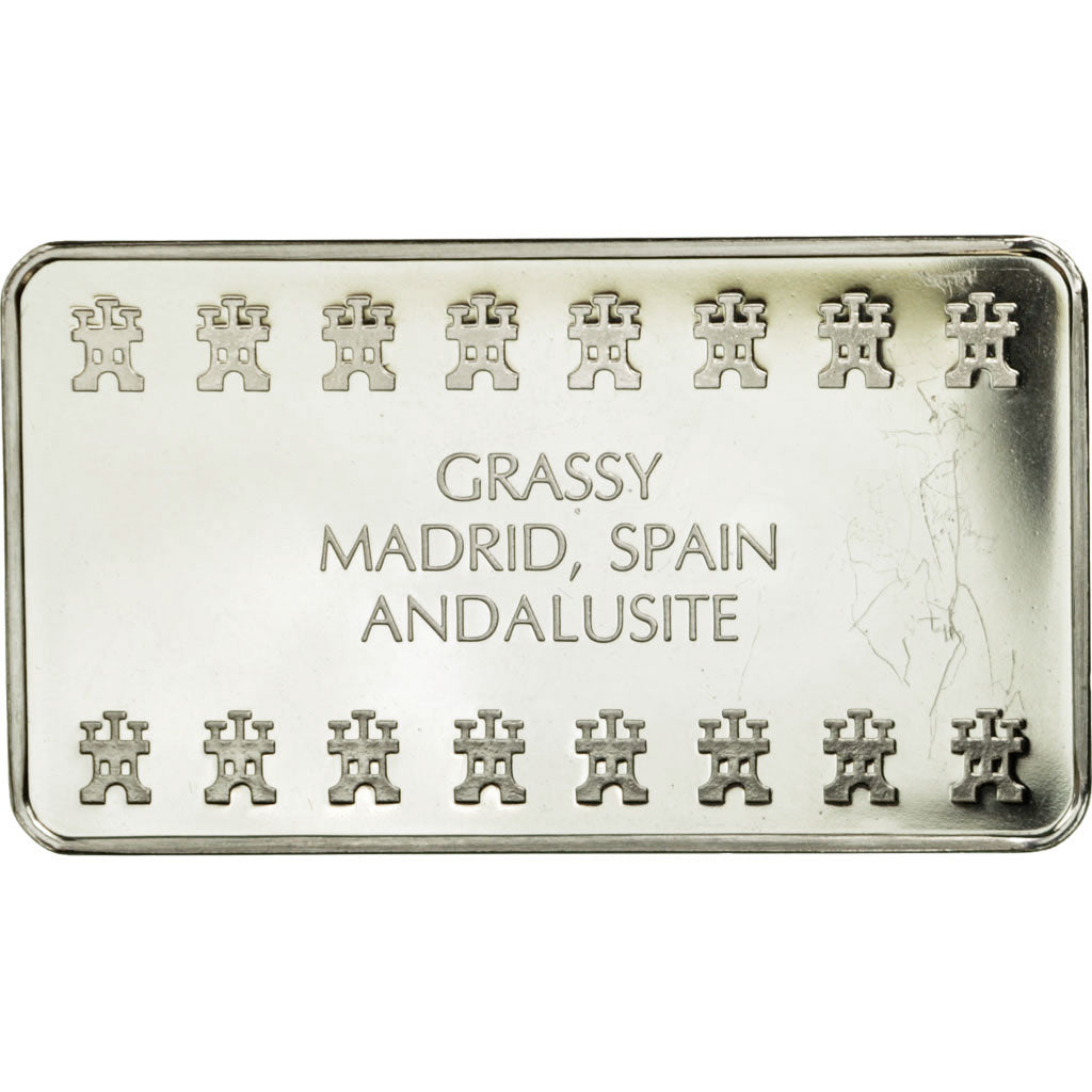 Spain, Medal, Lingotin, Grassy, Andalusite, Madrid, MS(64), Silver