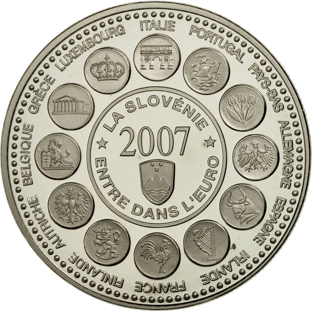 Frankreich, Medaille, L'Europe des XXVII, La Slovénie entre dans l'Euro, 2007