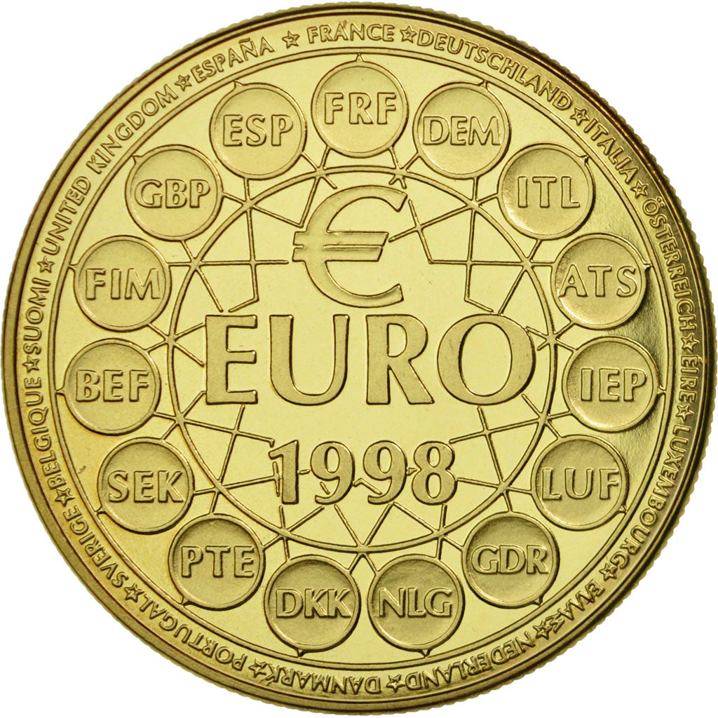 Frankreich, Medaille, Europe, 10 Euro Essai, 1998, STGL, Copper-Nickel Gilt